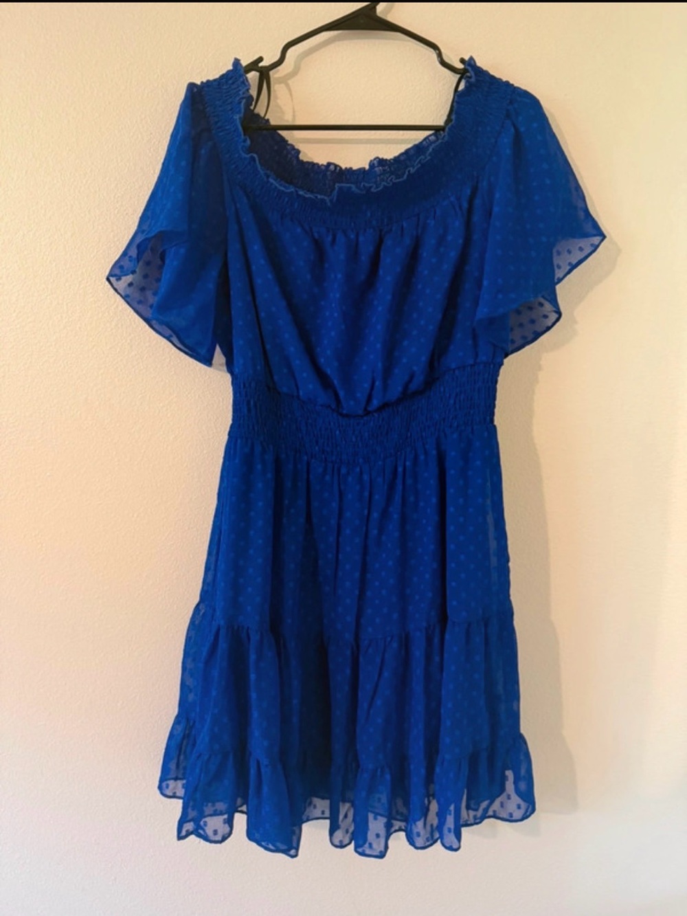 JCPenney Royal Blue Smocked Waist Midi Dress Size XL